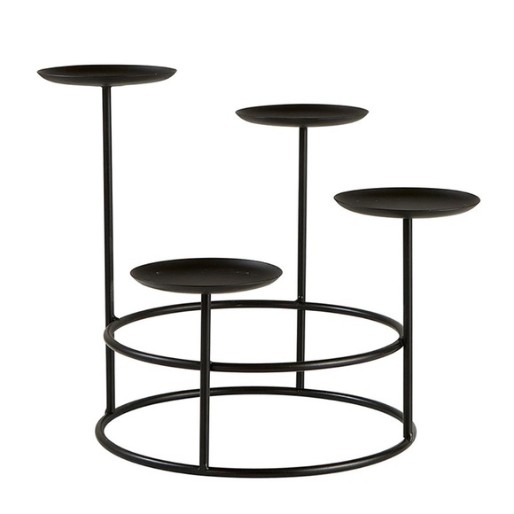 Staircase pillar Advent Wreath black metal 9.5”H x 8.5” D for 3” pillar candles - Picture 2 of 2